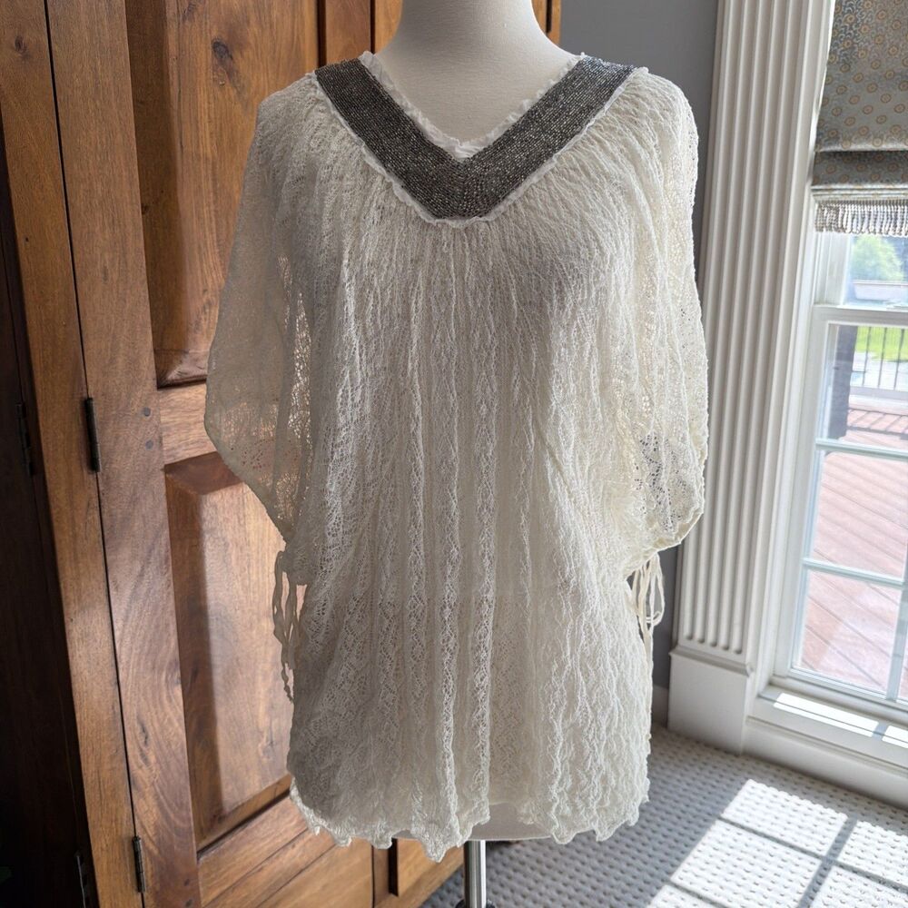 Anthropologie Cream Knit Top Women’s Size Small